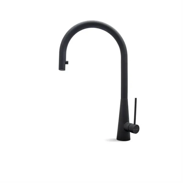 Grifo mezclador de cocina Cassøe Conico con manguera extraíble - Granito antracita
