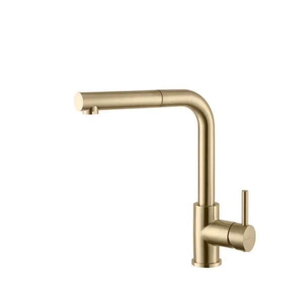 Grifo mezclador de cocina Cassøe Newform X-Trend con manguera extraíble - Latón cepillado