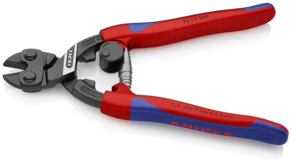Cortador de pernos compacto Knipex CoBolt® negro atramentizado, con mango delgado de componentes múltiples 200 mm