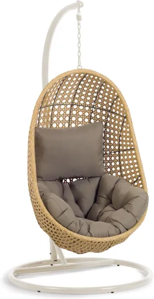 Cira, Silla colgante de exterior con soporte, gris, H197x105x105 cm