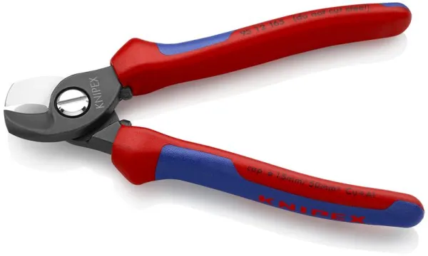 Cizalla para cables Knipex bruñida, con mango multicomponente 165 mm