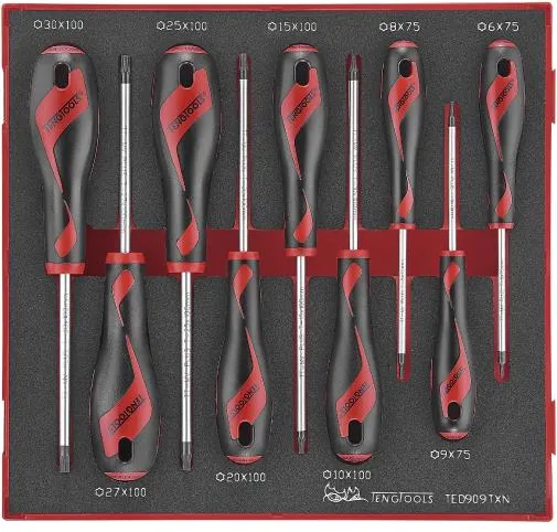 Juego de destornilladores Torx Teng Tools TED906TXN con 9 piezas
