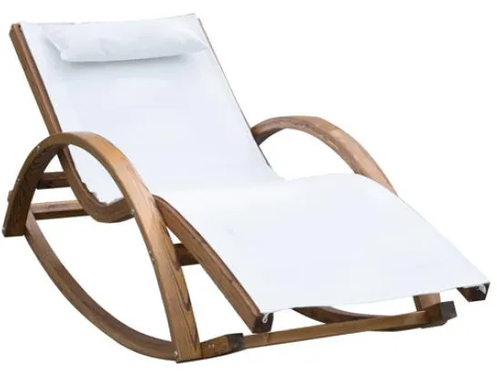 Homeville Lux tumbona de alerce con función de balanceo 150x60x50cm