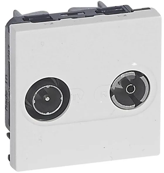 Legrand conector de TV/radio macho/hembra 9,52MM blanco