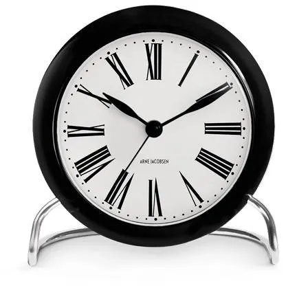 Arne Jacobsen Roman Reloj de mesa - Ø:11 cm - Blanco/negro